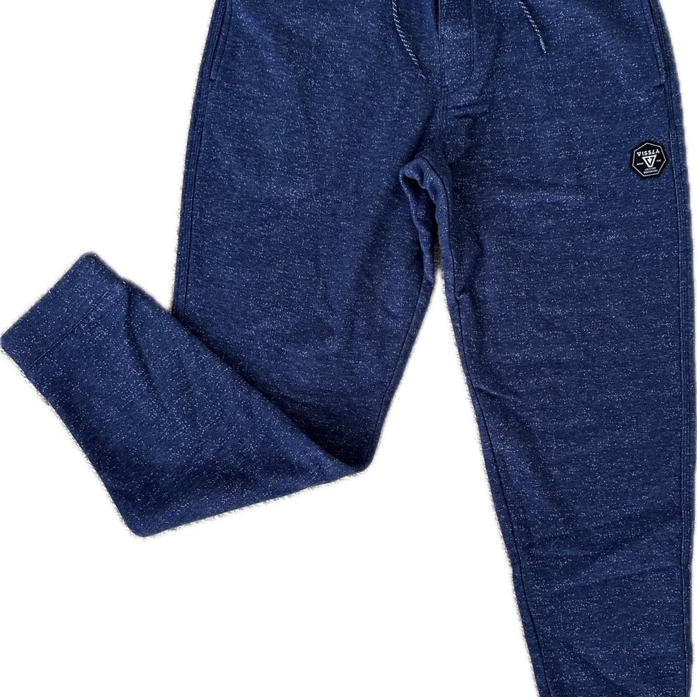 VISSLA Blue Joggers Tapered Fit Cotton Blend